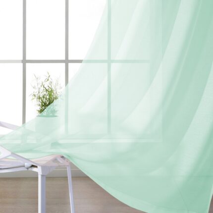 Set of Two 84"  Aqua Solid Modern Window Panels - Image 8