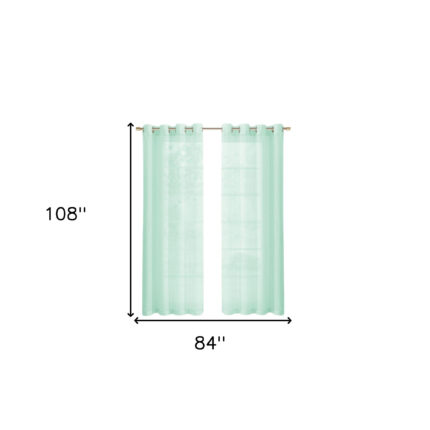 Set of Two 84"  Aqua Solid Modern Window Panels - Image 10