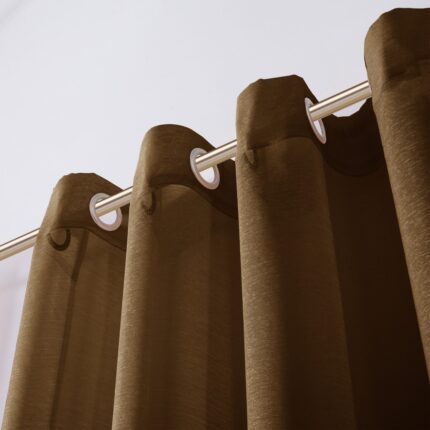 Set of Two 84"  Chocolate Solid Modern Window Panels - Image 3