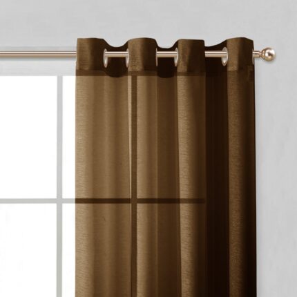 Set of Two 84"  Chocolate Solid Modern Window Panels - Image 4