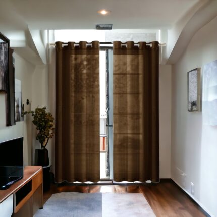 Set of Two 84"  Chocolate Solid Modern Window Panels - Image 8