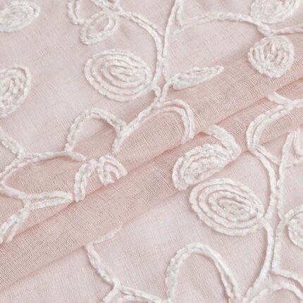 Set of Two 84" Blush Floral Embroidered Window Panels - Image 9