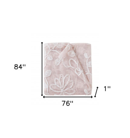Set of Two 84" Blush Floral Embroidered Window Panels - Image 11