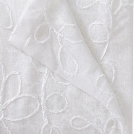 Set of Two 84"  White Floral Embroidered Window Panels - Image 4