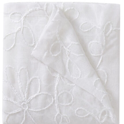 Set of Two 84"  White Floral Embroidered Window Panels - Image 5