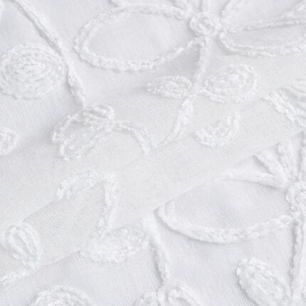 Set of Two 84"  White Floral Embroidered Window Panels - Image 12