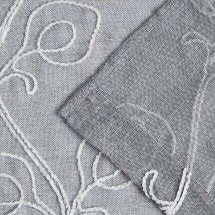Set of Two 84"  Silver Boho Embroidered Window Panels - Image 11