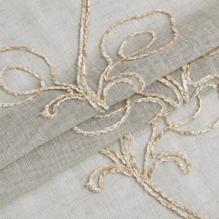 Set of Two 84" Beige Boho Embroidered Window Panels - Image 10