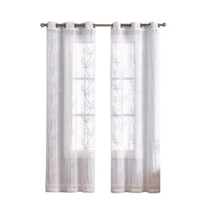 Set of Two 84"  Blush Boho Embroidered Window Panels - Image 3