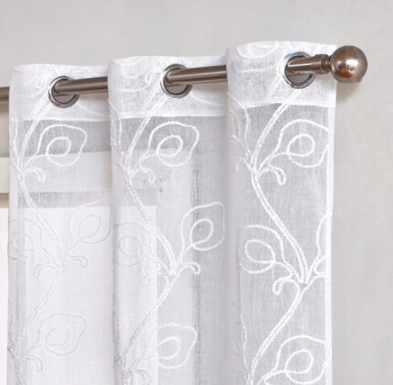 Set of Two 84"  Blush Boho Embroidered Window Panels - Image 6
