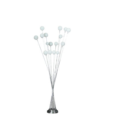 62" Silver 16 LED Novelty Floor Lamp With White - Image 1