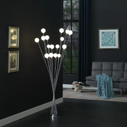 62" Silver 16 LED Novelty Floor Lamp With White - Image 4