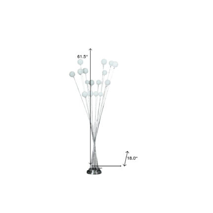 62" Silver 16 LED Novelty Floor Lamp With White - Image 7