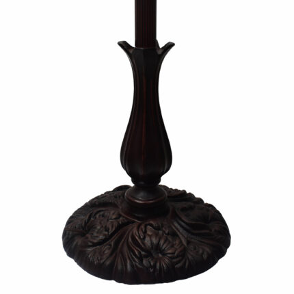 62" Brown And White Floor Lamp With White Glass Bowl Shade - Image 5