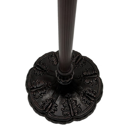 63" Brown Two Light Traditional Shaped Floor Lamp With White Stained Glass Bowl Shade - Image 6