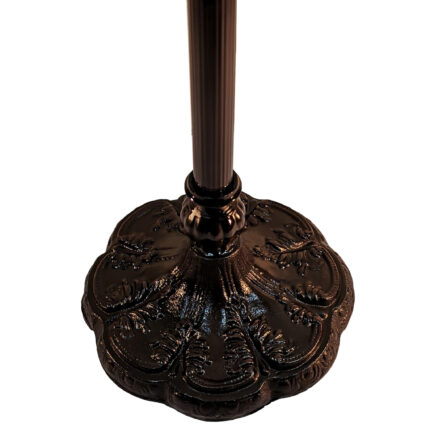 62" Brown And White Torchiere Floor Lamp With White Peacock Feather Glass Dome Shade - Image 3