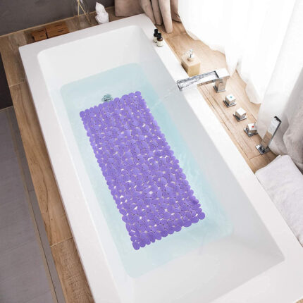 35" Purple Spa Pebbles Non Slip Bathtub Mat - Image 5