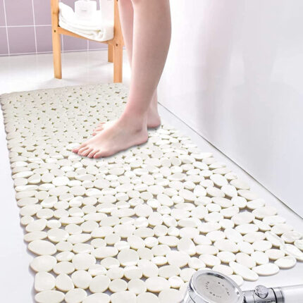 35" Beige Spa Pebbles Non Slip Bathtub Mat - Image 5
