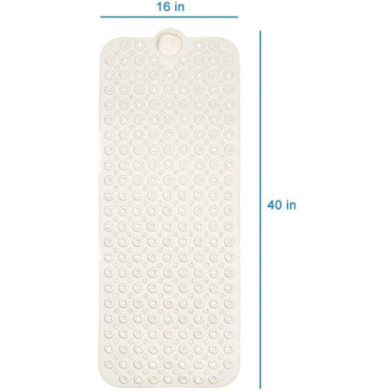 40" Beige Latex Bubbles Non Slip Shower Mat - Image 6