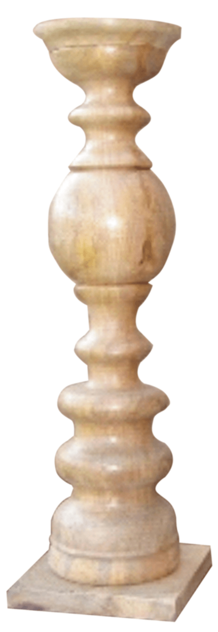 29" Natural Floor Solid Wood Candle Holder - Image 2