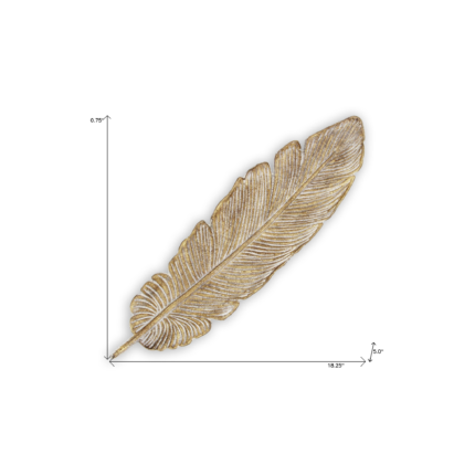 18" Gold Feather Metal Handmade Tray - Image 9