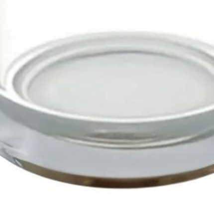 11" Clear Glass Centerpiece Pillar Candle Holder With Candle - Image 3