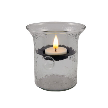 4" Clear Glass Tabletop Hurricane Candle Holder With Candle - Image 2