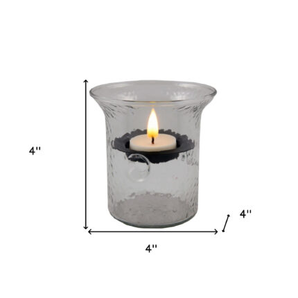 4" Clear Glass Tabletop Hurricane Candle Holder With Candle - Image 5