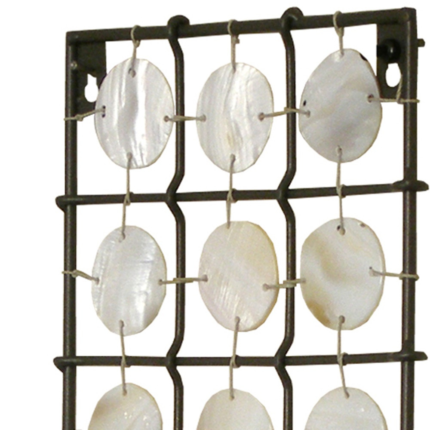 15" Brown And White Geometric Iron Wall Sconce Candle Holder With Candle - Image 4