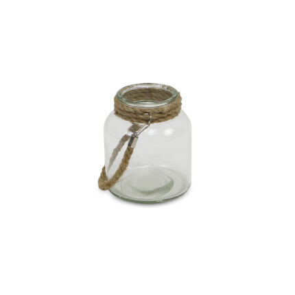 6" Clear and Brown Glass Tabletop Lantern Candle Holder - Image 7