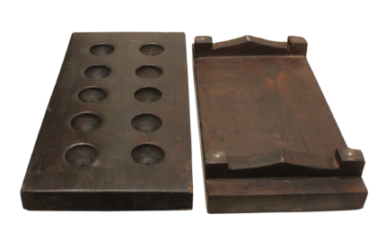 2" Brown Wood Geometric Tabletop Dish Candle Holder - Image 5