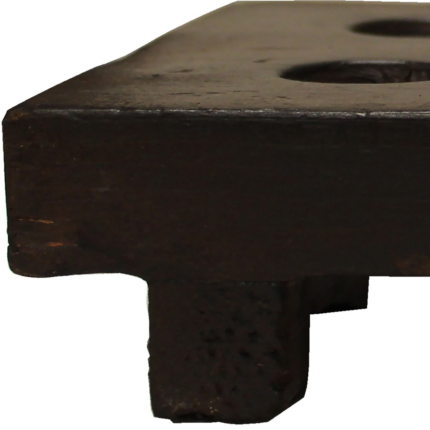 2" Brown Wood Geometric Tabletop Dish Candle Holder - Image 6