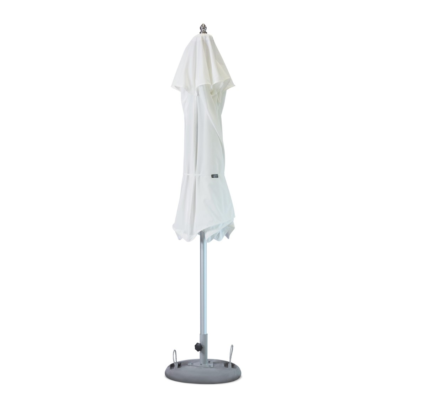 8' White Polyester Square Market Patio Umbrella - Image 3