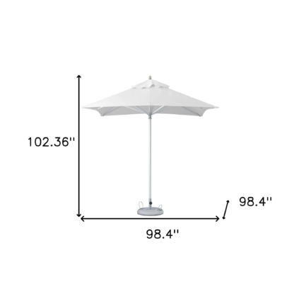 8' White Polyester Square Market Patio Umbrella - Image 6
