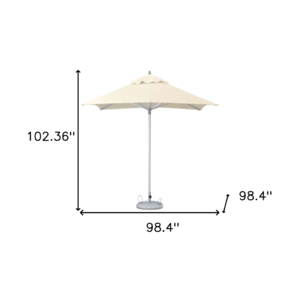8' Ecru Polyester Square Market Patio Umbrella - Image 4