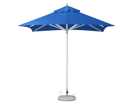 8' Blue Polyester Square Market Patio Umbrella - Image 1