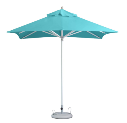 8' Aqua Polyester Square Market Patio Umbrella - Image 3