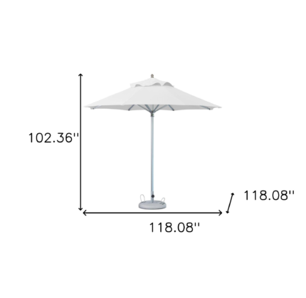 10' White Polyester Round Market Patio Umbrella - Image 4
