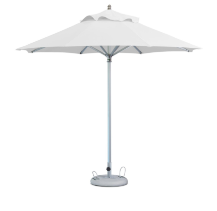 10' White Polyester Round Market Patio Umbrella - Image 3