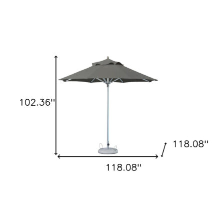 10' Charcoal Polyester Round Market Patio Umbrella - Image 4