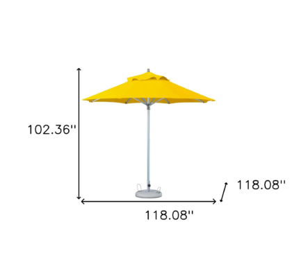 10' Yellow Polyester Round Market Patio Umbrella - Image 5