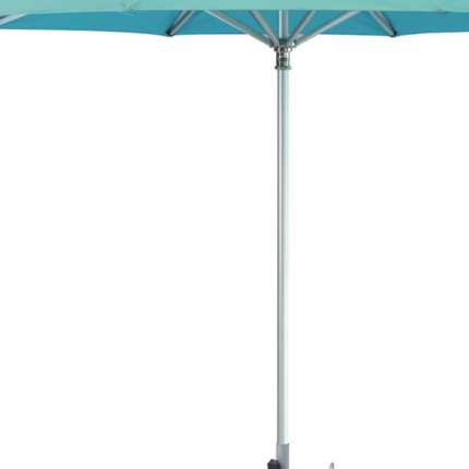 10' Aqua Polyester Round Market Patio Umbrella - Image 3
