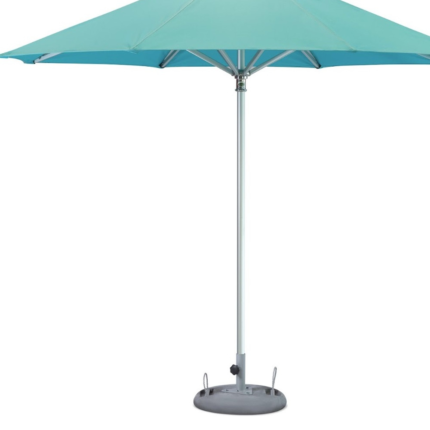 10' Aqua Polyester Round Market Patio Umbrella - Image 4
