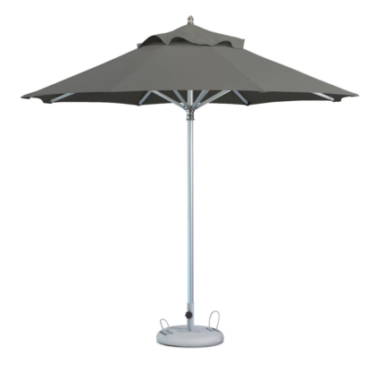 13' Charcoal Polyester Round Market Patio Umbrella - Image 3