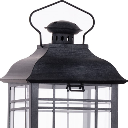 Set of Three Gray Distressed Geometric Glass And Metal Floor Lantern Candle Holders - Image 5