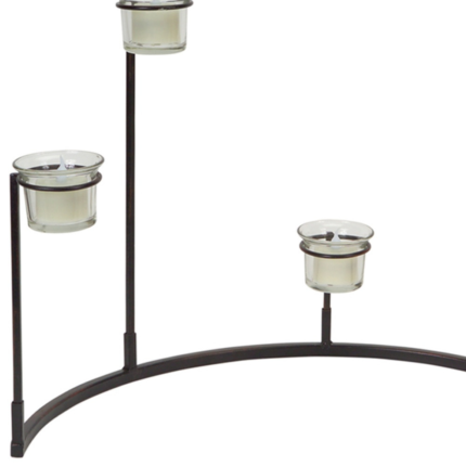 Set of Four Black Metal Centerpiece Votive Candle Holders - Image 4