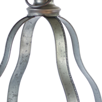 Set of Two Gray Distressed Galvanized Metal Tabletop Lantern Candle Holders - Image 3
