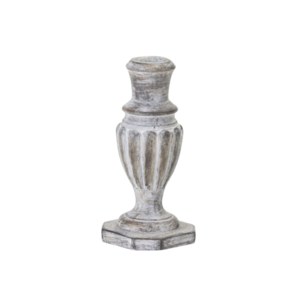 Set of Four White Washed Resin Tabletop Candle Sticks - Image 6