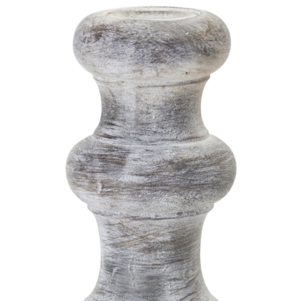 Set of Four White Washed Resin Tabletop Candle Sticks - Image 9