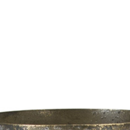 Set of Two Gold Distressed Metal Tabletop Taper Candlesticks - Image 3